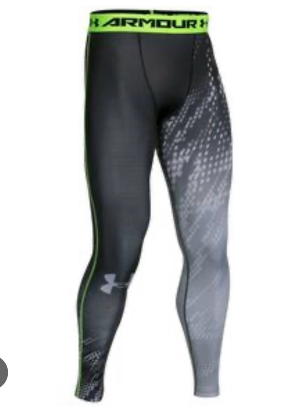 Under Armour Men’s Black & Neon Green leggings Compression Tights